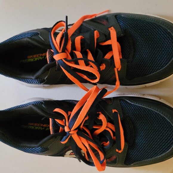 Skechers Memory Foam Tennis Shoes Misses Size 9 - Blue & Orange - Picture 3 of 8